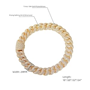 ICEDIAMOND Men's Luxury 24MM Bubble Arc CZ Diamond Cuban